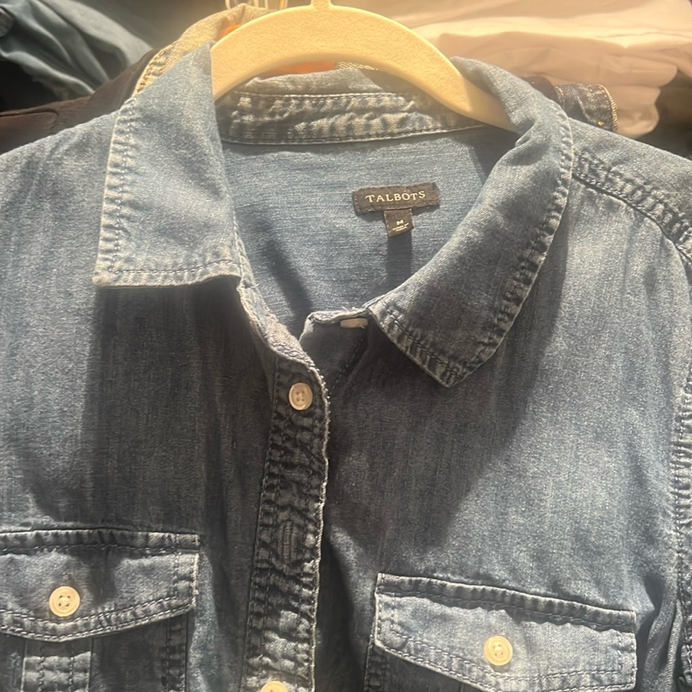 Denim button front shirt